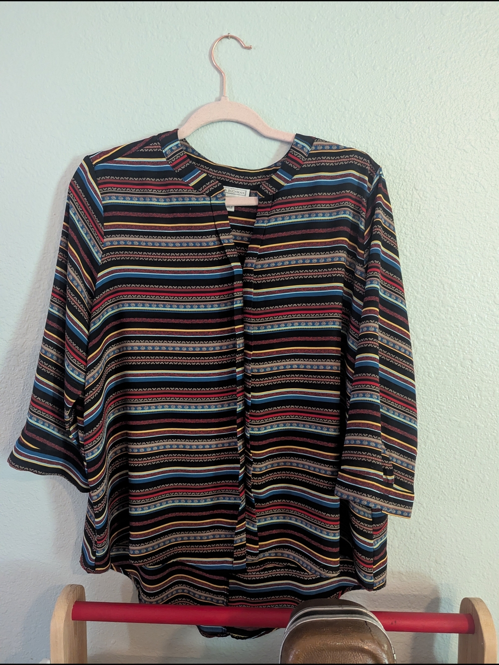 Striped Multicolor Women's Blouse - Casual Lightweight Top